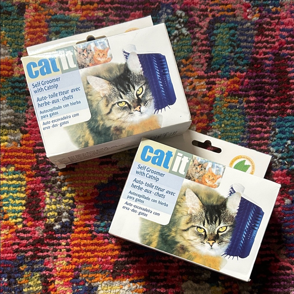 Two Small Self Groomer with Catnip